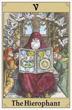 Hierophant card, unknown deck. Amazing alchemical and esoteric symbolism in this one! Nas Hip Hop, Hierophant Tarot Card, Hierophant Tarot, Hermes Trismegistus, Epic Of Gilgamesh, Alchemic Symbols, The Hierophant, Alchemy Symbols, Esoteric Art