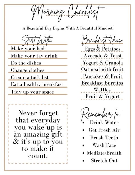 Routines For Moms Stay At Home, Productive Morning Routine Before Work, Before Work Routine Mornings, Healthy Mom Routine, Morning Routines For Moms, Self Care Checklist For Moms, Work Day Routine Schedule, How To Be A Productive Stay At Home Mom, Morning Routine Stay At Home Mom