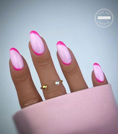 pink nails Blush Ombre Nails, Pink Shellac Nails, Pink Nail Design, Bright Pink Nails, Unghie Sfumate, Nagellack Trends, Pink Ombre Nails, Fancy Nails Designs, Ombre Acrylic Nails