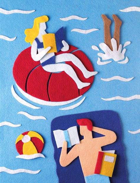 Felt Collage by Jacopo Rosati Diy With Kids, Fuzzy Felt, Wal Art, Cut Out Art, Paper Cutout Art, Paper Illustration, Arte Sketchbook, Paper Cut Art, Paper Cutout