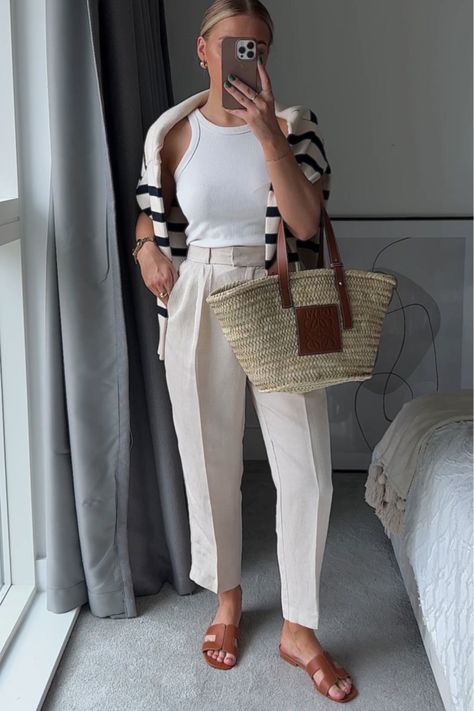 Ankle-length trousers curated on LTK Summer Classic Outfits, Miami Fall Outfits, Summer Neutral Outfits, Nail Party, Hamptons Fashion, Conservative Outfits, 2023 Outfits, Nyc Outfits, Summer Pants Outfits