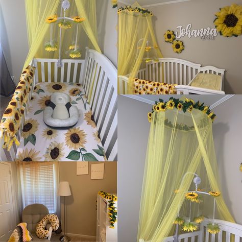 Sunflower Baby Nursery, Nursery Ideas Girl, Camo Nursery, Baby Sunflower, Sunflower Room, Sunflower Nursery, Nature Nursery, Baby Nursery Inspiration