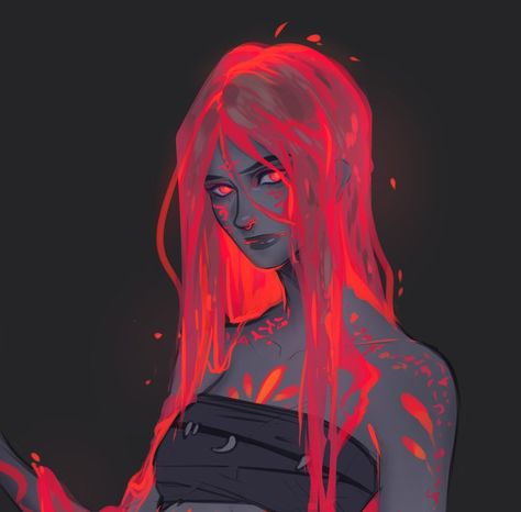 Lava Witch, Lava Magic, Nise Loftsteinn, Fire Hair, Pretty Artwork, Japon Illustration, Magic Aesthetic, Body Drawing, Fantasy Inspiration