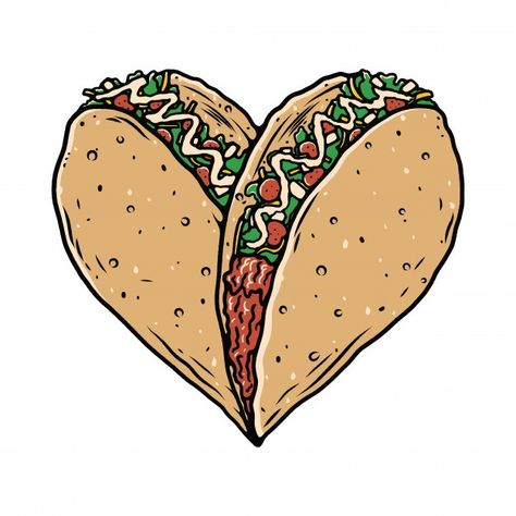 Taco Tattoos, Mexican Graphic Design, Lover Illustration, Taco Food, Taco Love, Mexican Culture Art, Taco Lover, Illustration T Shirt, Food Truck Design