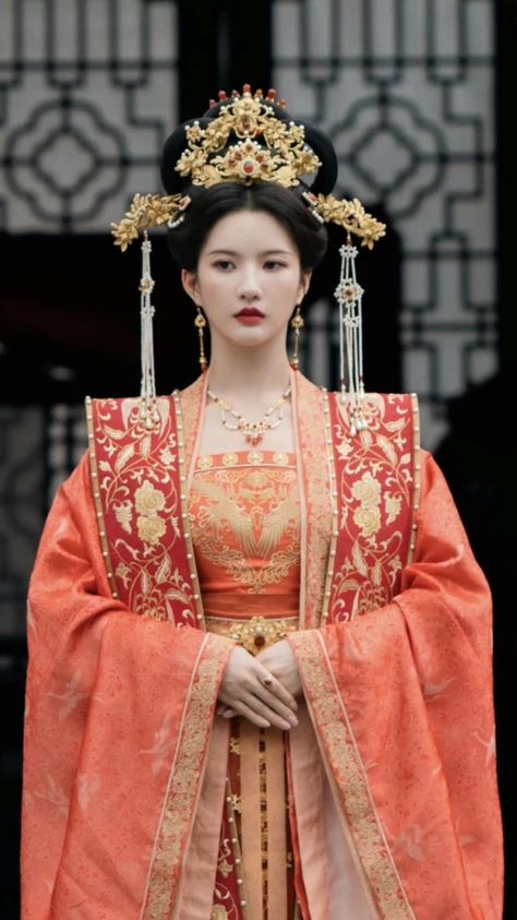 Ancient Chinese Dress Princesses, Chinese Empress Dress, Queen Outfits Royal, Chinese Historical Fashion, Ancient China Clothing, Royalty Clothing, Empress Dress, Chinese Empress, The Empress Of China