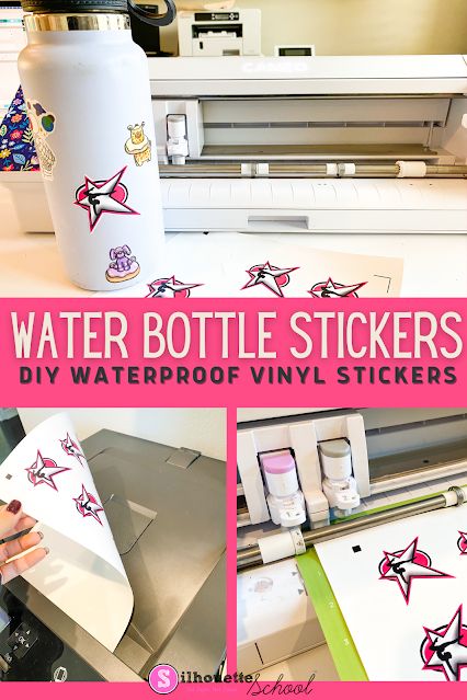 Water Bottle Decals Vinyls, Silhouette School Blog, Stickers For Water Bottles, Printed Water Bottles, Diy Water Bottle, Making Water, Silhouette School, Silhouette Tutorials, Water Bottle Decal