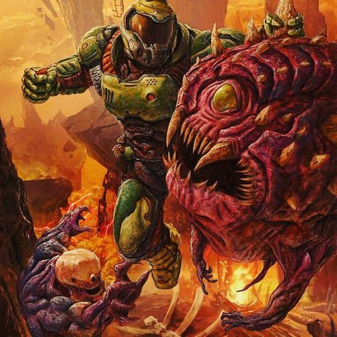 Doom Videogame, Doom Demons, Doom 2016, Doom 3, Doom Slayer, Doom Game, The Doom, Arte Nerd, Video Game Art