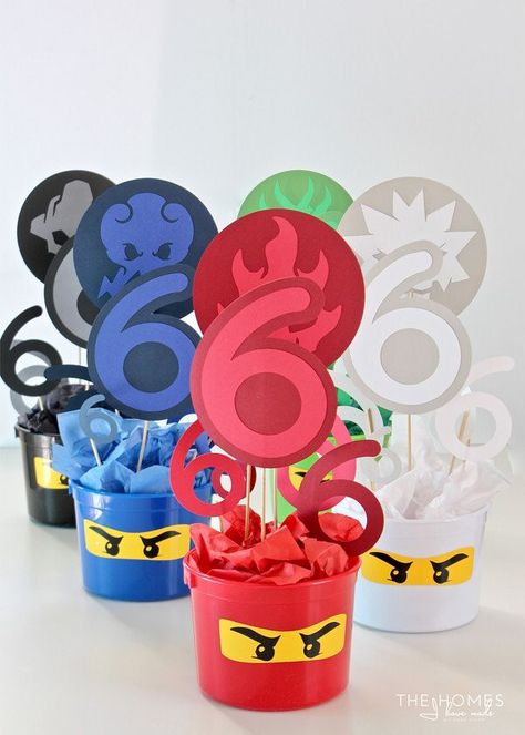 DIY Ninjago Party Decor (Henry’s 6th Birthday Party!) | The Homes I Have Made | Bloglovin’ Festa Power Rangers, Ninjago Cake, Lego Ninjago Party, Lego Ninjago Birthday, Ninjago Birthday Party, 6th Birthday Party, Ninja Birthday Parties, Ninjago Birthday, Ninjago Party