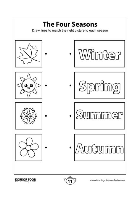 Free Printable High Quality Coloring Pages, Books and Worksheets for kids | Download Free PDF for Seasons Coloring Book for Kids | KORKOR TOON Season Worksheets Kindergarten, The Four Seasons Worksheets, 4 Seasons Worksheets For Kids, Free Downloads Printables, Four Seasons Activities For Kids, Seasons Worksheets Preschool, Weather And Seasons Worksheet, Season Worksheets For Kids, Seasons Of The Year Printables