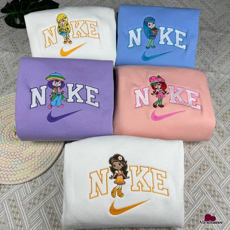 Cute Strawberry Shortcake Characters Nike Embroidered Sweatshirts, Nike Couple Embroidery, Gift For Your Friends Check more at https://viralustee.com/product/cute-strawberry-shortcake-characters-nike-embroidered-sweatshirts-nike-couple-embroidery-gift-for-your-friends/ Best Friend Embroidered Sweatshirt, Strawberry Shortcake Hoodie, Cute Things To Embroider On Sweatshirts, Diy Nike Sweatshirt Iron On Patches, Diy Nike Sweatshirt, Nike Couple, Cute Strawberry Shortcake, Couple Embroidery, Sweatshirts Nike