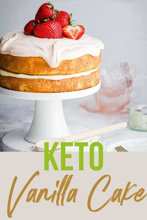 Keto Vanilla Cake - Mad Creations Hub Cake Designs For Mom Birthday, Easy Birthday Cake Drawing, Keto Birthday Cake Recipes, Keto Vanilla Cake, Keto Birthday, Cake Base Recipe, Paleo Cakes, Birthday Cake Recipes, Best Vanilla Cake Recipe