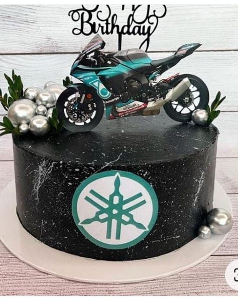 Yamaha Cake Birthdays, Champagne Cake Design, Moto Cake, Motorcycle Cakes, Cake Bike, Motor Cake, Cake Motorcycle, Dallas Cake, Motorcycle Birthday Cakes