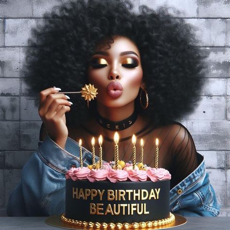 Happy Birthday Black Woman, Birthday Thoughts, Bday Greetings, Happy Birthday Wishes Pics, Happy Birthday Sis, Happy Birthday Wishes Messages, Birthday Wishes Pics, Happy Birthday Black, Birthday Cake Decorating Ideas