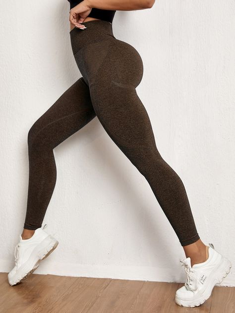 Couture, Chocolate Brown Fabric, Leggings Seamless, Brown Fabric, Yoga Studio, Wide Waistband, Sports Leggings, Black Pattern, Yoga Leggings