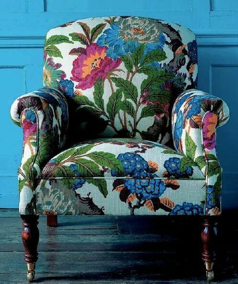 Conversation Chairs, Floral Armchair, Funky Chairs, Floral Chair, Upholstered Chair, Funky Furniture, Chair Upholstery, Beautiful Chair, Chair Fabric