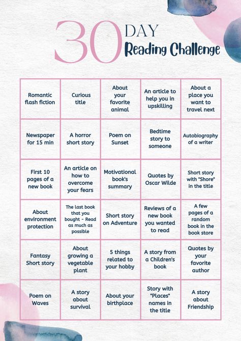 30-Day Reading Challenge - Read it out - Thirty Darts 30 Day Book Challenge Reading, 30 Days Reading Challenge, 30 Day Flash Fiction Challenge, Ya Reading Challenge, 30 Day Reading Challenge, 30 Day Book Challenge, 30 Day Challenge List, Vocabulary Challenge, 2023 Writing