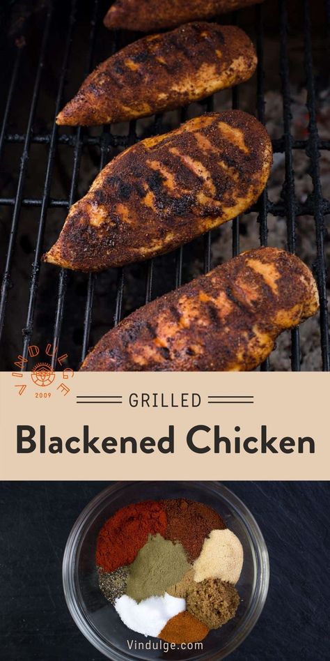 Grilled Blackened Chicken, Blackened Chicken Seasoning, Homemade Blackened Seasoning, Charcoal Grilled Chicken, Spicy Chicken Breast, Homemade Barbecue Sauce Recipe, Blackened Chicken Recipe, Blackened Seasoning, Blackened Chicken