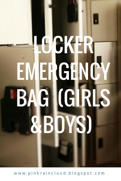 Locker Emergency Bag (Girls & Boys) #BACKTOSCHOOL Boy Locker Ideas, Locker Essentials Middle School, Emergency Kit For School 6th Grade, Locker Emergency Kit, Locker Essentials, Middle School Lockers, School Emergency Kit, Middle School Boys, School Survival Kits