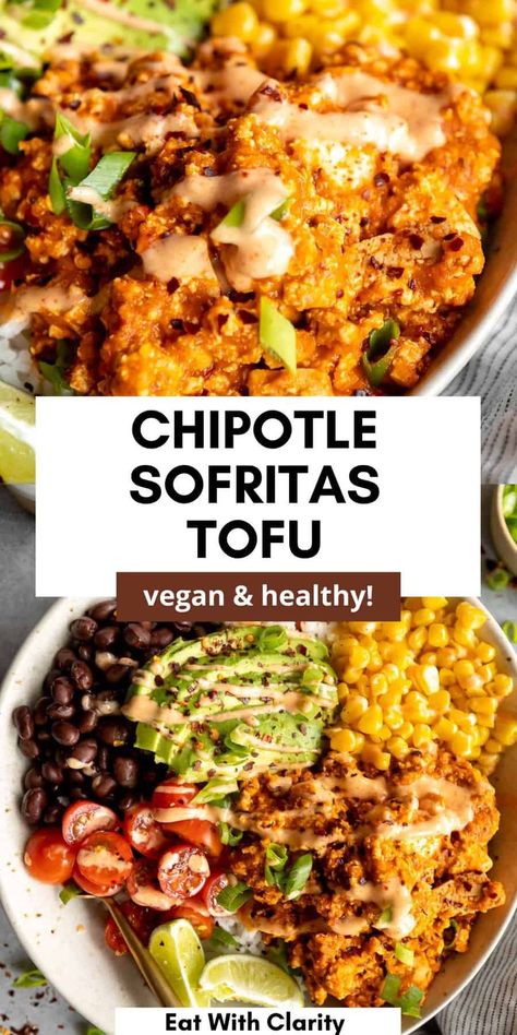 Chipotle Lime Tofu, Quinoa And Tofu Recipes, Tofu Taco Bowl, Mexican Tofu Recipes, Gluten Free Tofu Recipes, Chickpea Tofu Recipes, Tofu Burrito Recipe, Cilantro Lime Tofu, Cilantro Tofu