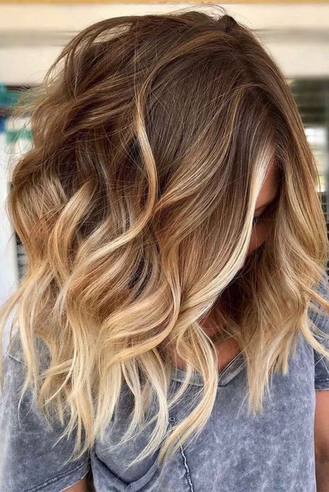 Hottest Brown Ombre Hair Color Ideas, Spice Up Your Hair ★ Brown Ombre Hair Color, Medium Length Blonde Hair, Hair Color Blonde Highlights, Ombre Blond, Hair Length Chart, Brown Ombre Hair, Hair Color Crazy, Ombré Hair, Blonde Hair With Highlights