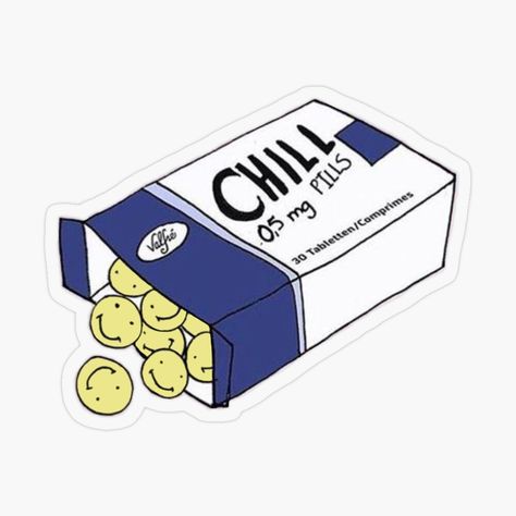 Take A Chill Pill, Pharmacy Decor, Calm Yourself, Text Tattoo, Collectible Toys, Chill Pill, Phone Inspiration, Hydroflask Stickers, New Sticker