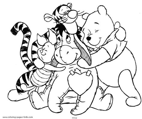 Winnie the Pooh color page, disney coloring pages, color plate, coloring sheet,printable coloring picture Friends Coloring Pages, Disney Coloring Sheets, Pooh And Tigger, Winnie The Pooh And Friends, Valentines Day Coloring Page, Valentine Coloring Pages, Pooh And Friends, Valentines Day Coloring, Bear Coloring Pages