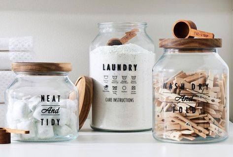 These Laundry Room Organizers Are So Cute, They Might Actually Make Laundry Fun House Improvement Ideas, Laundry Detergent Container, Car Organizing, Laundry Room Inspo, Detergent Container, Powder Laundry Detergent, Home Laundry Room, House Improvement, Laundry Pods