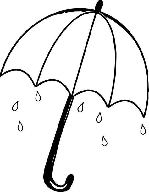 Easy Drawings For Colouring, Colouring Pages For Kids Easy, Kids Drawing Easy, Umbrella Sketch, Drawing Umbrella, Colouring Sheets For Kids, Beach Drawings, Chair Black And White, Umbrella Silhouette