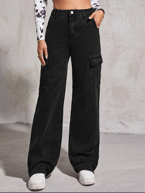 Black Boyfriend Jeans, Boyfriend Jeans Outfit, Wide Leg Jeans Outfit, Boyfriend Pants, Denim Jeans Fashion, Black Jeans Women, Baggy Clothes, Pantalon Large, Women Denim Jeans