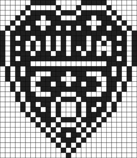 Perler Bead Ouija Board, Perler Bead Planchette, Ouija Board Pixel Art, Planchette Perler Beads, Alpha Graph, Goth Pixel Art, Graphgan Patterns, Ouija Board Planchette, Crochet Grid