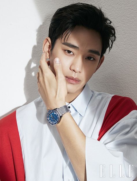 Kim Soo Hyun is impeccably handsome in 'Elle' pictorial wearing 'Mido' watches | allkpop Most Handsome Korean Actors, Korean Men Hairstyle, City Hunter, Soo Hyun, Hyun Bin, Korean Boy, Lee Jong Suk, Kim Soo Hyun, Flower Boys