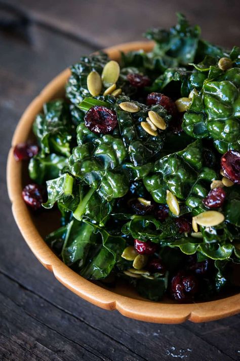 Medeterian Diet, Kale Ideas, Salads Green, Pumpkin Seed Salad, Kale Kale, Pumpkin Seeds Recipe, Kale Salads, Salad With Cranberries, Menstrual Phase