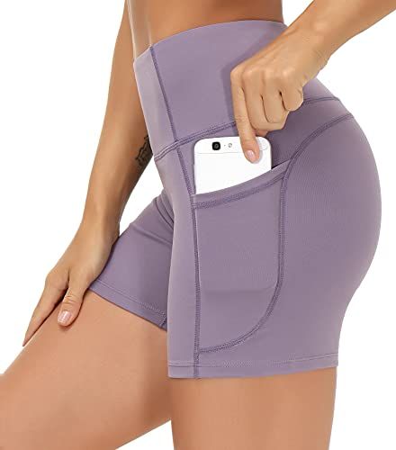 20.79THE GYM PEOPLE High Waist Women’s Running Shorts with Side Pockets Tummy Control Workout Athletic Yoga Shorts (Crystal Purple, Medium) Yoga Leggins, Gym People, Workout Shorts Women, Yoga Short, Medium Support Sports Bra, Functional Fashion, Athletic Workout, Waist Workout, Athlete Workout