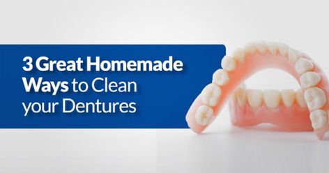 How To Whiten Dentures, How To Clean Dentures, Denture Cleaners, Denture Cleaner, Mouth Care, Homemade Toothpaste, Partial Dentures, Cleaner Recipes, Clean Teeth