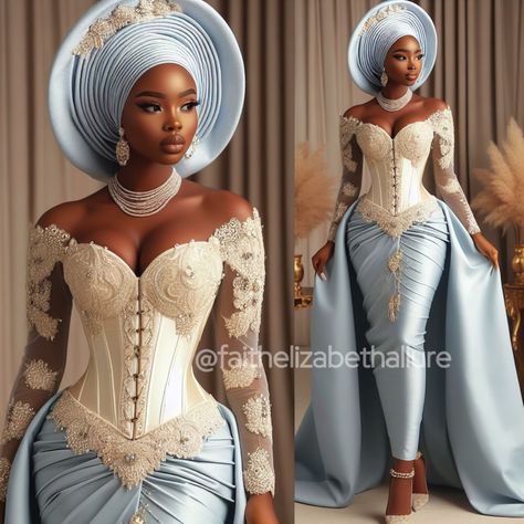 Bridal Glamour: 15 Modern Nigerian Traditional Wedding Outfits for the Trendy Bride. Nigerian Bride Dresses Traditional, Registry Dress Nigeria, Traditional Nigerian Wedding Dress, Nigerian Wedding Dresses Traditional Yoruba, African Traditional Wedding Dress Nigerian Bride, Yoruba Traditional Wedding Attire For Bride, Nigeria Traditional Wedding Outfit, Traditional Nigerian Dress, African Wedding Dresses For Women