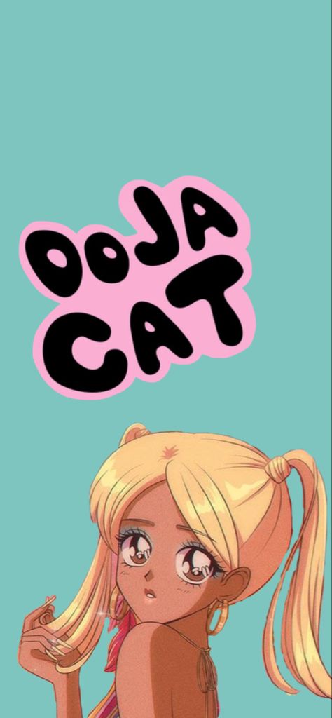 Doja Cat Anime Pink and Blue Doja Cat Wallpaper Aesthetic, Doja Cat Anime, Doja Cat Wallpaper, Anime Aesthetic Wallpaper, Pictures Decor, Cat Background, Cat Anime, Cat Nails, Cat Logo