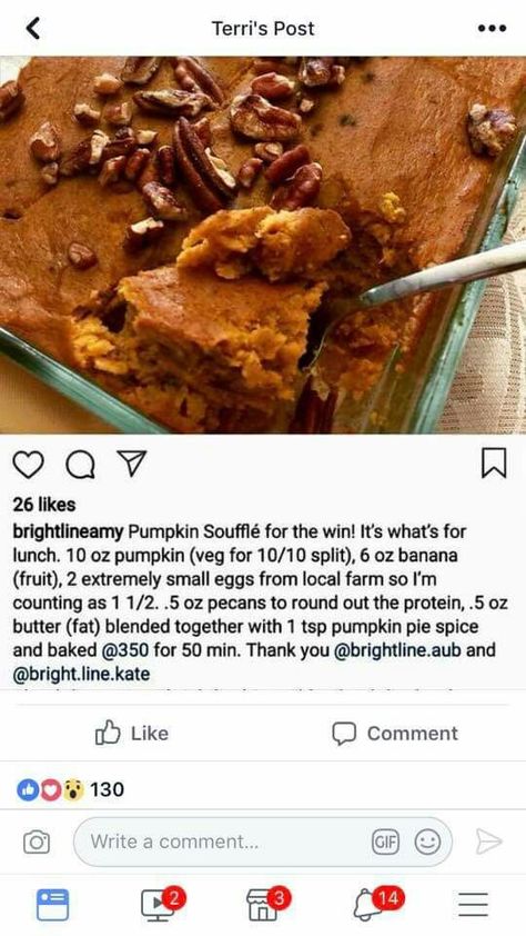 Bright Line Eating Pumpkin Recipes, Bright Line Eating Desserts, Ble Lunch Recipes, Brightline Eating Recipes, Brightline Recipes, Trim Healthy Mama Meal Plan, Pumpkin Bake, Ble Recipes, Volume Eating