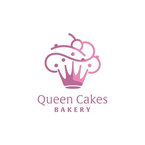 Queen cake | Premium Vector #Freepik #vector #cupcake-background #cupcake #cake #cake-background Cupcake Background, Most Popular Cookies, Cakes Logo, Cupcake Branding, Background Cake, Cookies Logo, Queen Cake, Vintage Bakery, Queen Cakes