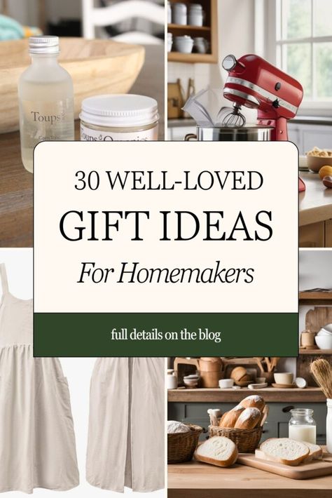 What to Buy the Homemaker in Your Life – Ultimate Gift Guide Best Gifts For Homebodies, Small Everyday Gifts, Homemaker Christmas Gifts, Home Christmas Gift Ideas, Homemaking Gifts, Intentional Christmas Gifts, Christmas Gifts For Someone Who Has Everything, Crunchy Gift Ideas, Gifts For Crunchy Women