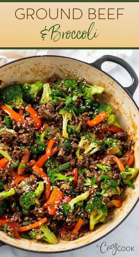 ground beef and broccoli with a mix of vegetables Ground Beef And Broccoli, Beef Broccoli, Healthy Ground Beef, Ground Beef Recipes Healthy, Beef And Broccoli, Broccoli Stir Fry, Stir Fry Recipe, Dinner With Ground Beef, Ground Turkey Recipes