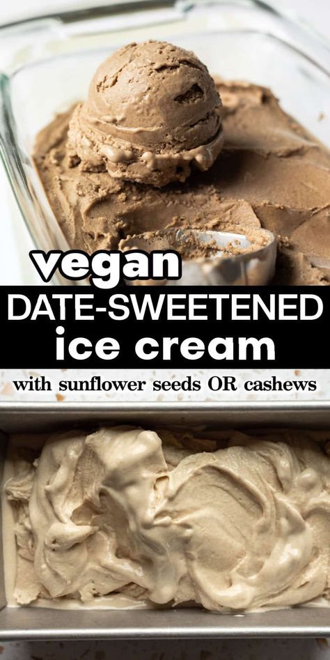 Vegan Date Ice Cream (Nut-Free Option, No Coconut) No Sugar Ice Cream, Date Ice Cream, Oat Milk Ice Cream, Vegan Mango Ice Cream, Sugar Free Ice Cream, Ice Cream Recipes Machine, Vegan Ice Cream Recipe, Ice Cream Maker Recipes, Pecan Ice Cream