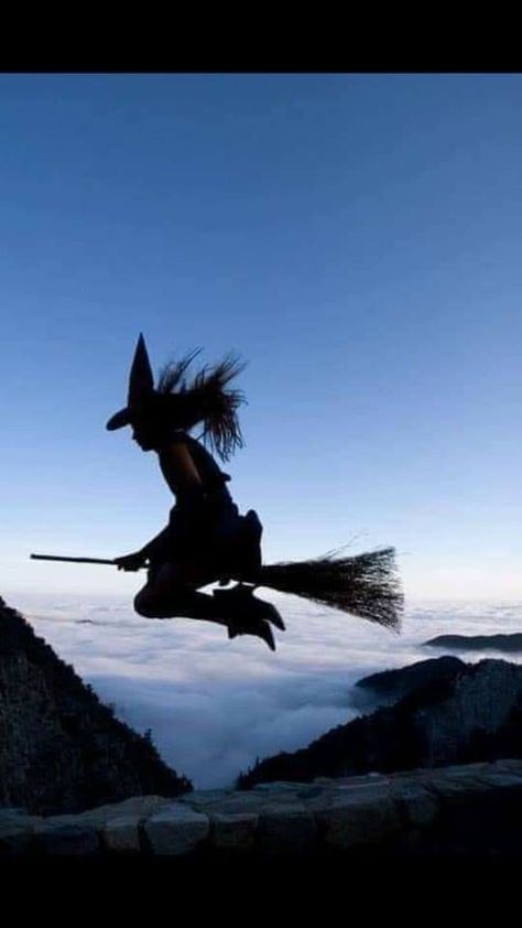 Witch Flying, Baba Jaga, A Broom, Vintage Witch, Season Of The Witch, Theme Halloween, Witch Art, Witchy Woman, A Witch