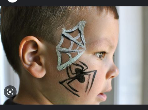 Face Paint For Beginners, Spider Face Paint, Kids Face Painting Easy, Wolf Face Paint, Spider Face Painting, Easy Face Painting, Paint For Beginners, Easy Face Painting Designs, Halloween Face Paint