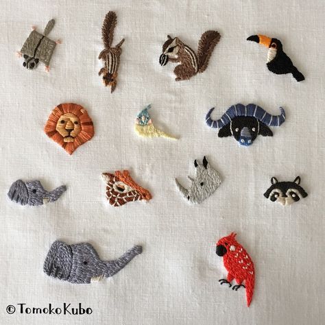 Globe Embroidery, Embroidery Animals, Animals Embroidery, Pola Sulam, Embroidery On Clothes, Cute Embroidery, Animal Embroidery, Simple Embroidery, 자수 디자인