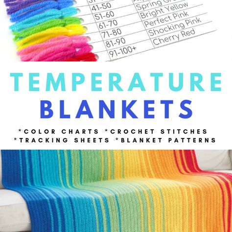 Temperature Blankets Post Oombawka Design Crochet Temperature Crochet Blanket, Tempature Blanket, Crochet Crowd Patterns, Temperature Crochet, Temperature Blanket Ideas, Temperature Afghan, Temperature Blanket Crochet, Weather Blanket, Temp Blanket