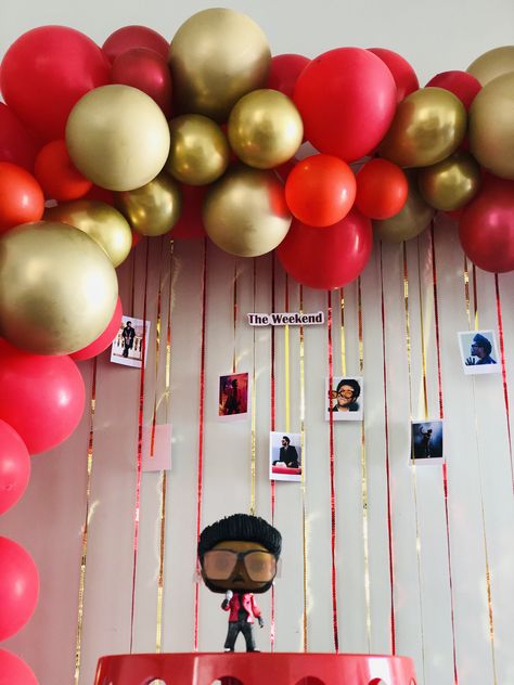 The Weekend Birthday Party, Weeknd Birthday Theme, The Weekend Cake Ideas, The Weekend Themed Birthday Party, The Weekend Party Theme, The Weekend Birthday Theme, Weeknd Themed Party, The Weeknd Themed Birthday Party, The Weeknd Party Theme