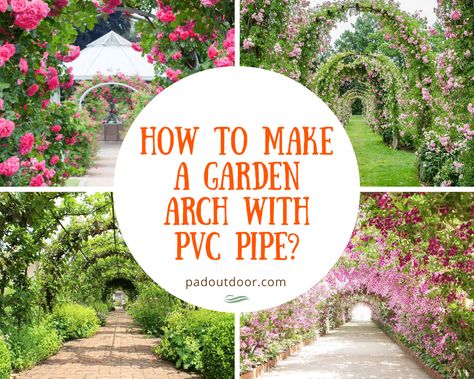 Pvc Garden Arch, Diy Garden Arch Cheap, Arch Garden Ideas, Moongate Diy, Pvc Pipe Arch Diy, Pvc Arch Diy, Diy Garden Archway, Diy Garden Arch Trellis, Arch In Garden