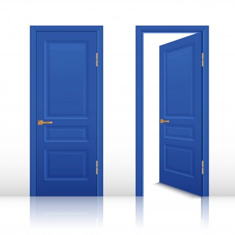 House open and closed door set | Free Vector #Freepik #freevector #house #building #light #blue Door Clipart, Frames Design Graphic, Door Slam, Door Images, Cloud Stickers, Door Upgrade, Treasure Planet, Space Pictures, Door Sets