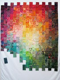 Exuberant Color : Playing inside, ignoring outdoors.................... Colour Wash Quilts, Color Wash Quilts, Colourwash Quilt, Watercolour Quilts, Colorwash Quilts, Colourful Quilts, Exuberant Color, Abstract Art Quilt, Gradient Colour