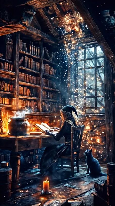 Mystical Witch Reading Spellbook in Enchanted Apothecary, Glowing Potions and Candlelight for a Magical Halloween Vibe vector illustration Author Ideas, Boho Drawing, Magical Halloween, Witch Silhouette, Witch Potion, Fantasy Witch, Abstract Animal Art, Witch Tattoo, Book Stores